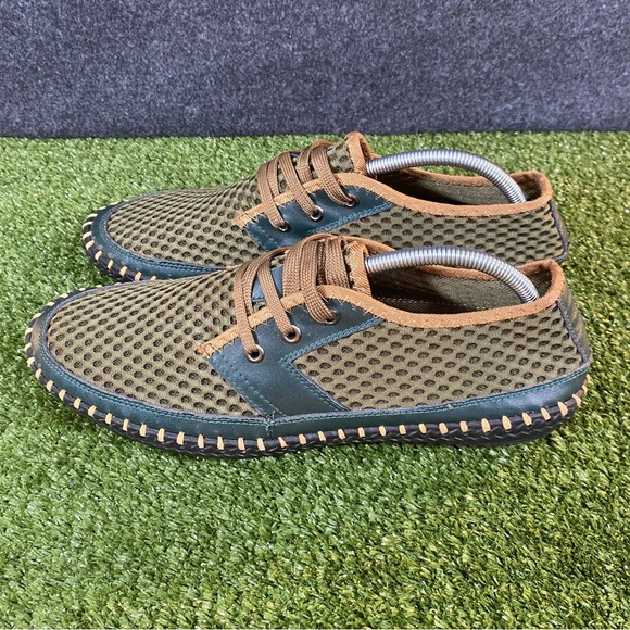 Mens Fashionable Breathable Mesh Casual Minimalist Shoes Size 13 Olive Green Tan main image 13